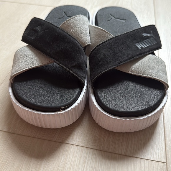 3/$10 Puma Cross Strap Slides Black Gray - Picture 7 of 8